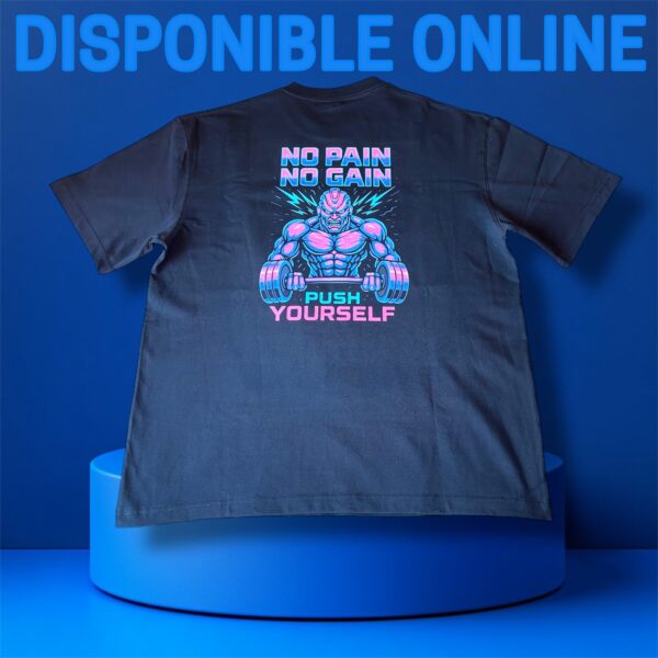 Playera oversize no pain, no gain 300g - Image 2