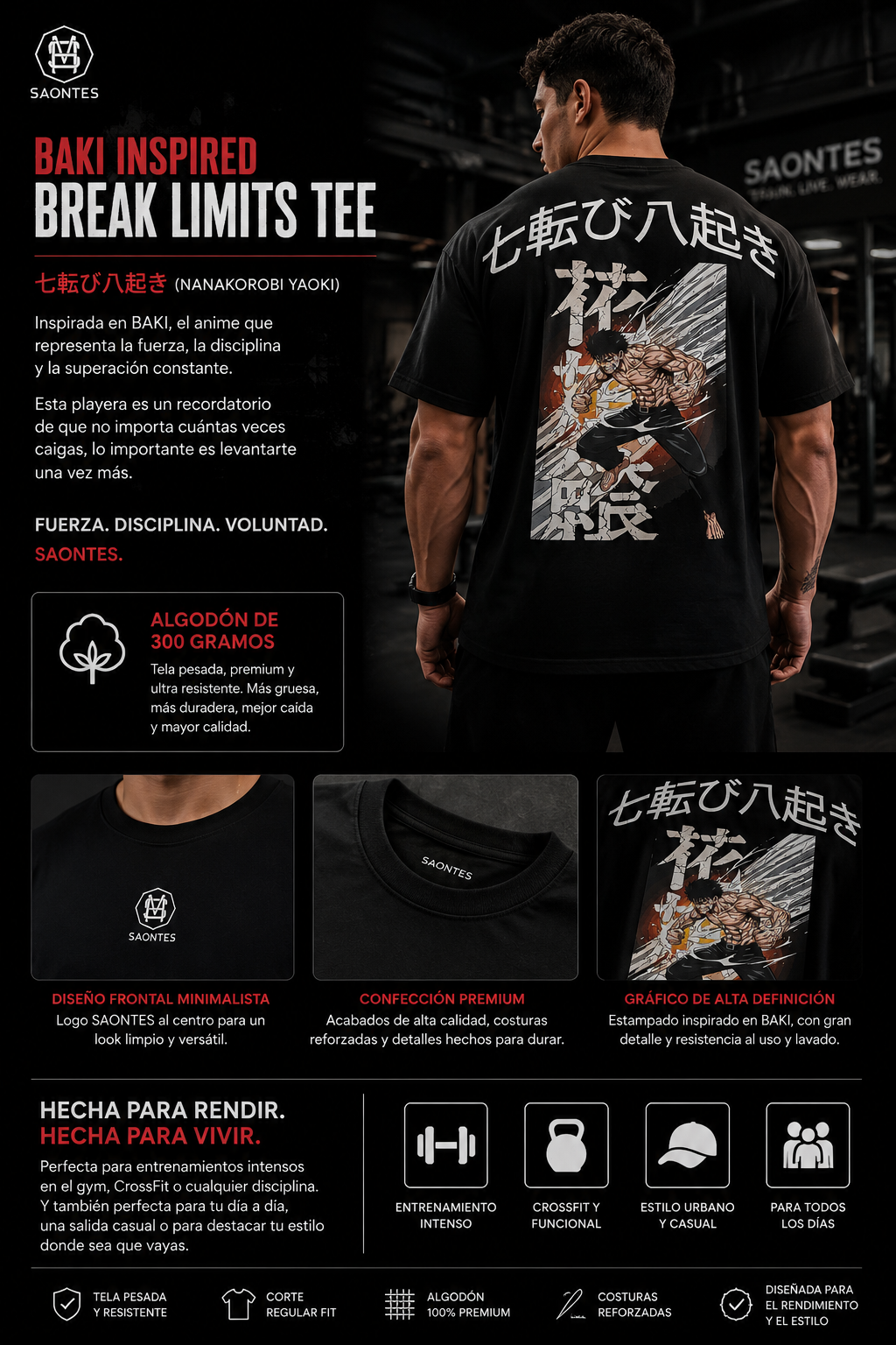 BAKI – NANAKOROBI YAOKI TEE | 300G - Image 3